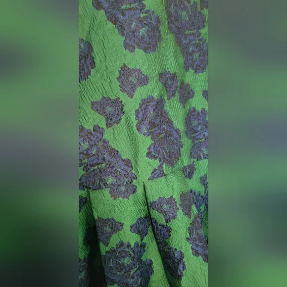 Modcloth Green And Blue Floral Brocade Dress - Picture 3 of 5